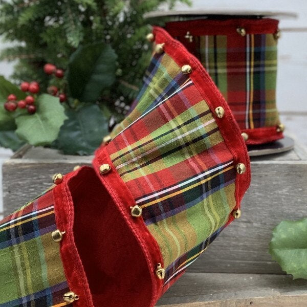Christmas Plaid Bell Ribbon