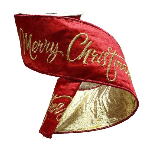 Embroidered Merry Christmas Ribbon