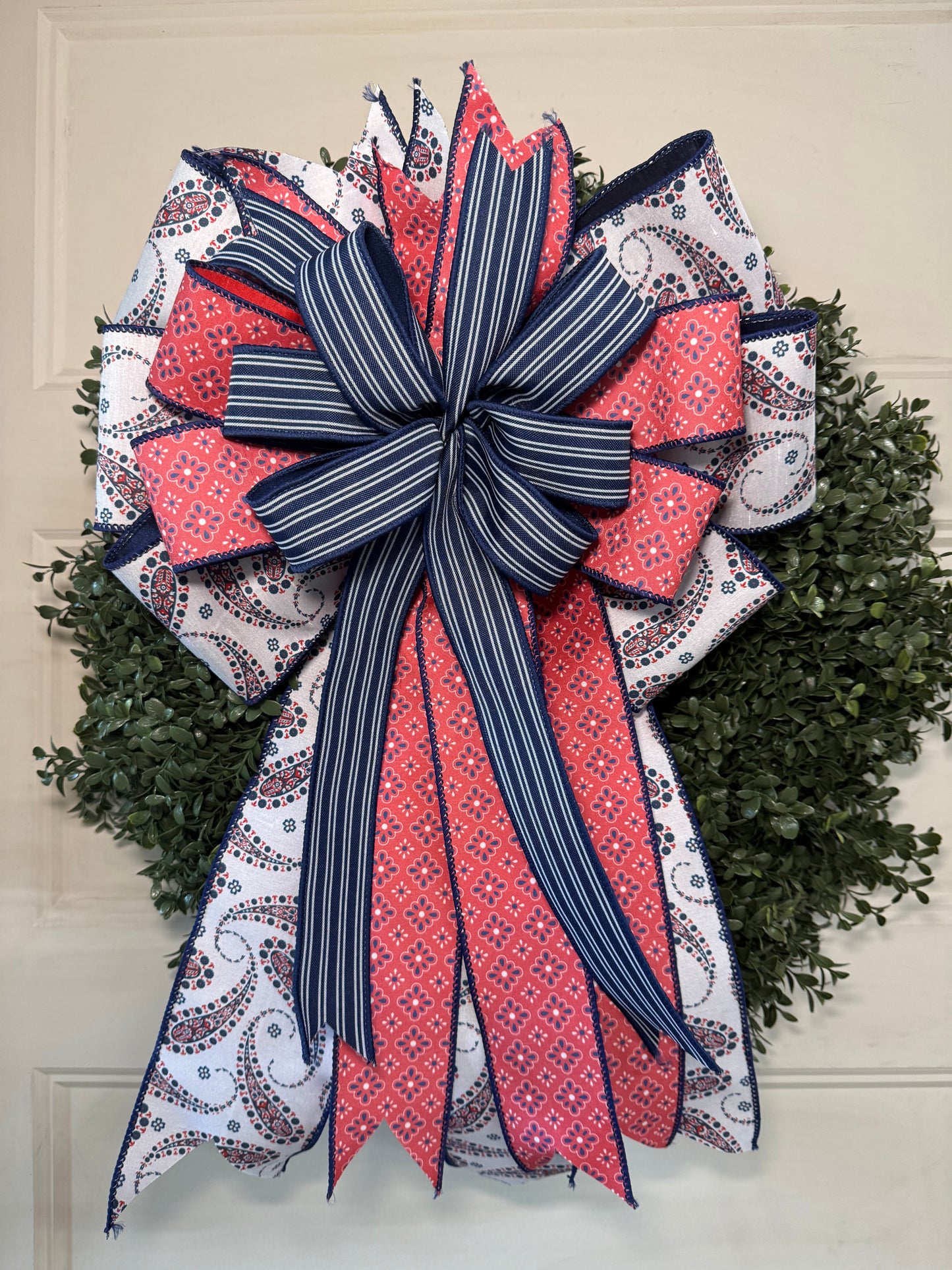 Patriotic Paisley Bow