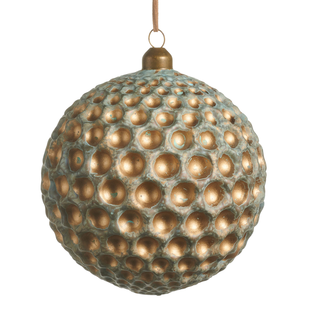 5” Distressed Copper Finish Ball Ornament