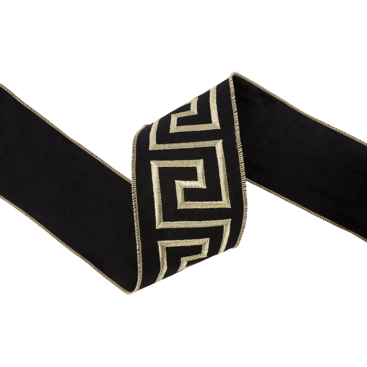 Gold & Black Greek Key Ribbon