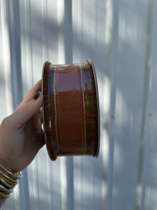Fall Fringe Wired Ribbon 2.5”