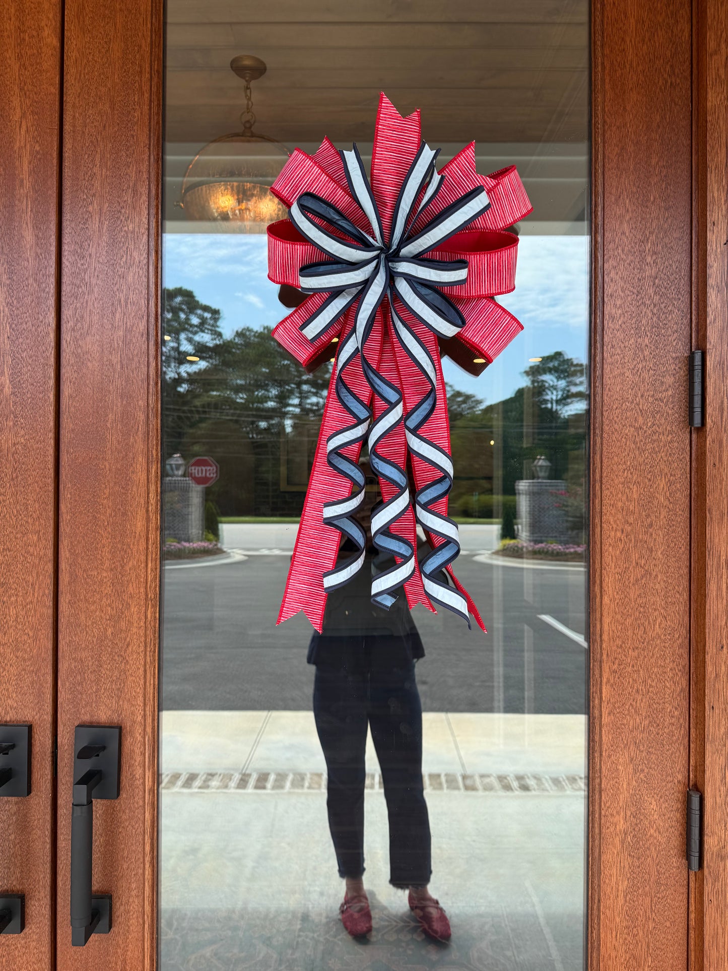 JME ribbon patriotic bow