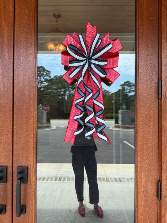 JME ribbon patriotic bow