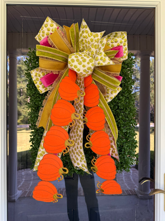 Chartreuse Pumpkin Bow - Pre-Order (ships 10/8)
