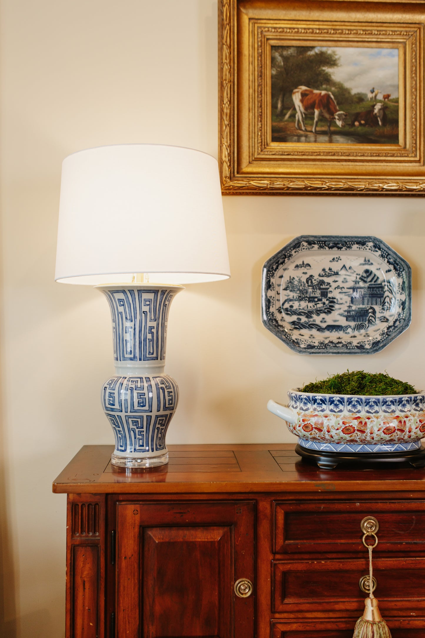 Emory Greek Key Lamp (32”)