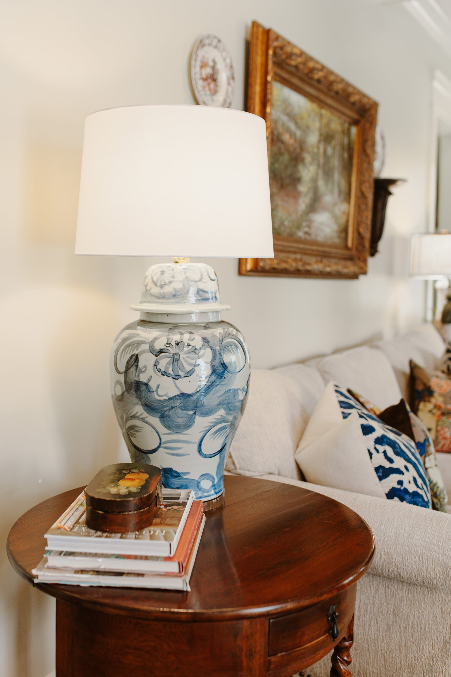 Bettye Blue Table Lamp (34")