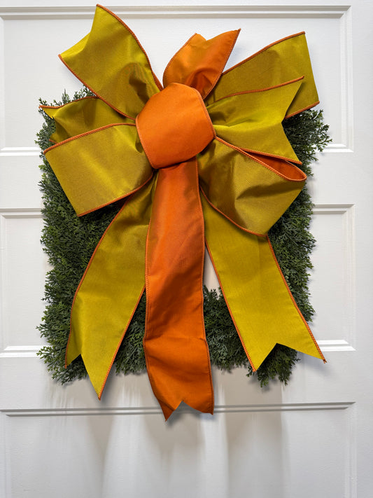 Chartreuse & Orange Hand-Tied Bow