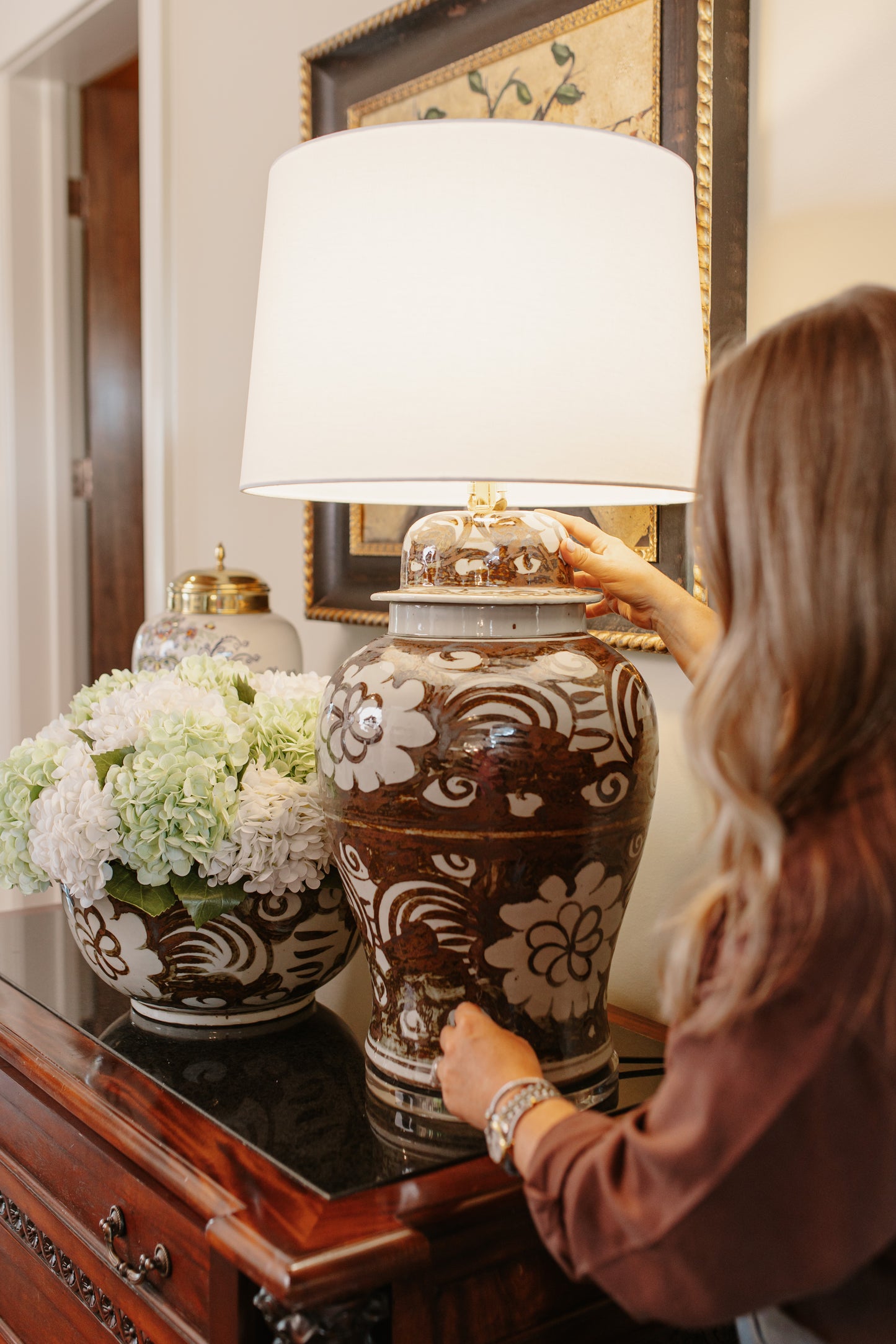 Grace Brown Table Lamp (34")
