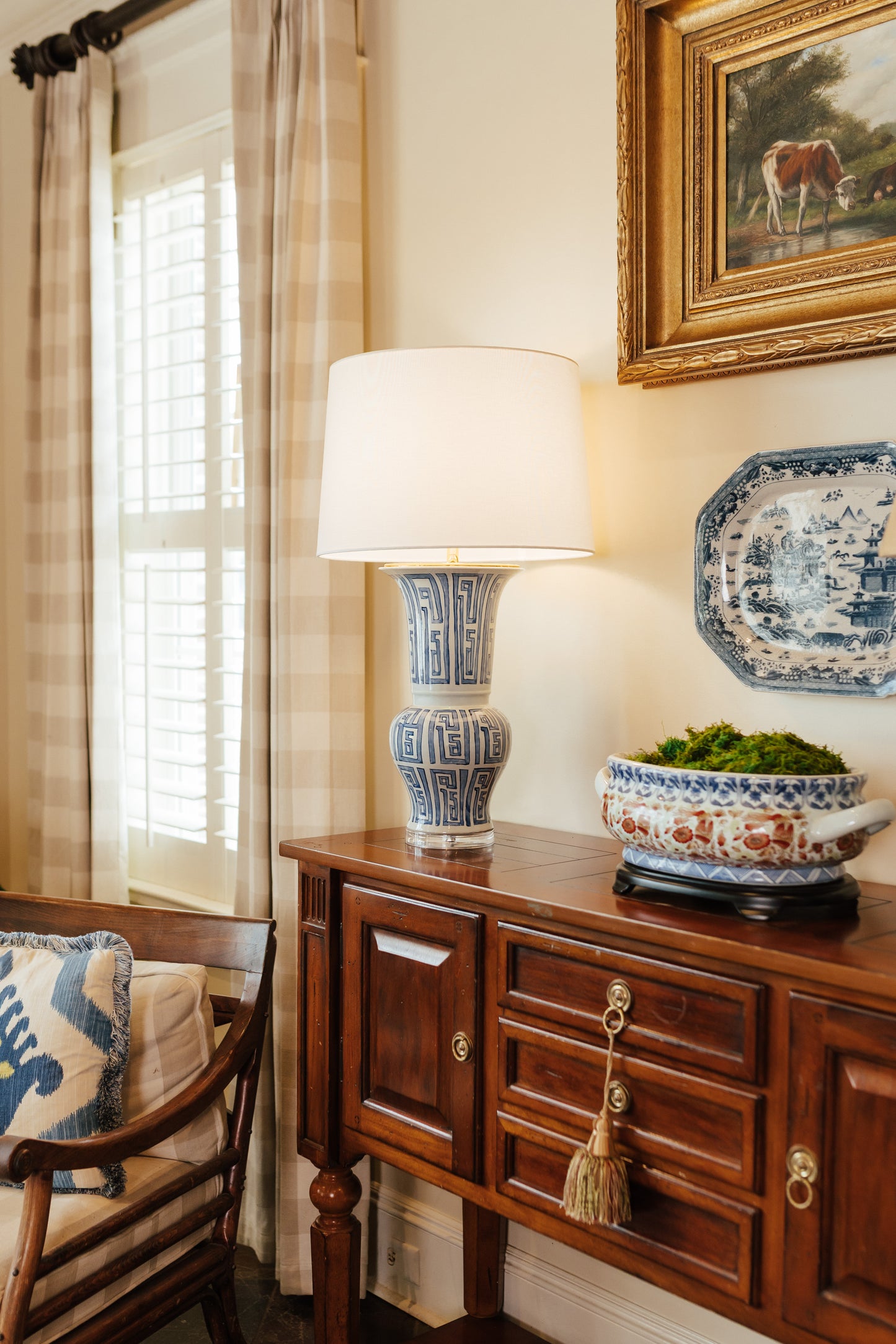 Emory Greek Key Lamp (32”)