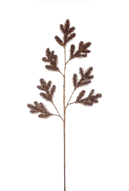 Brown Glistening Pine Spray