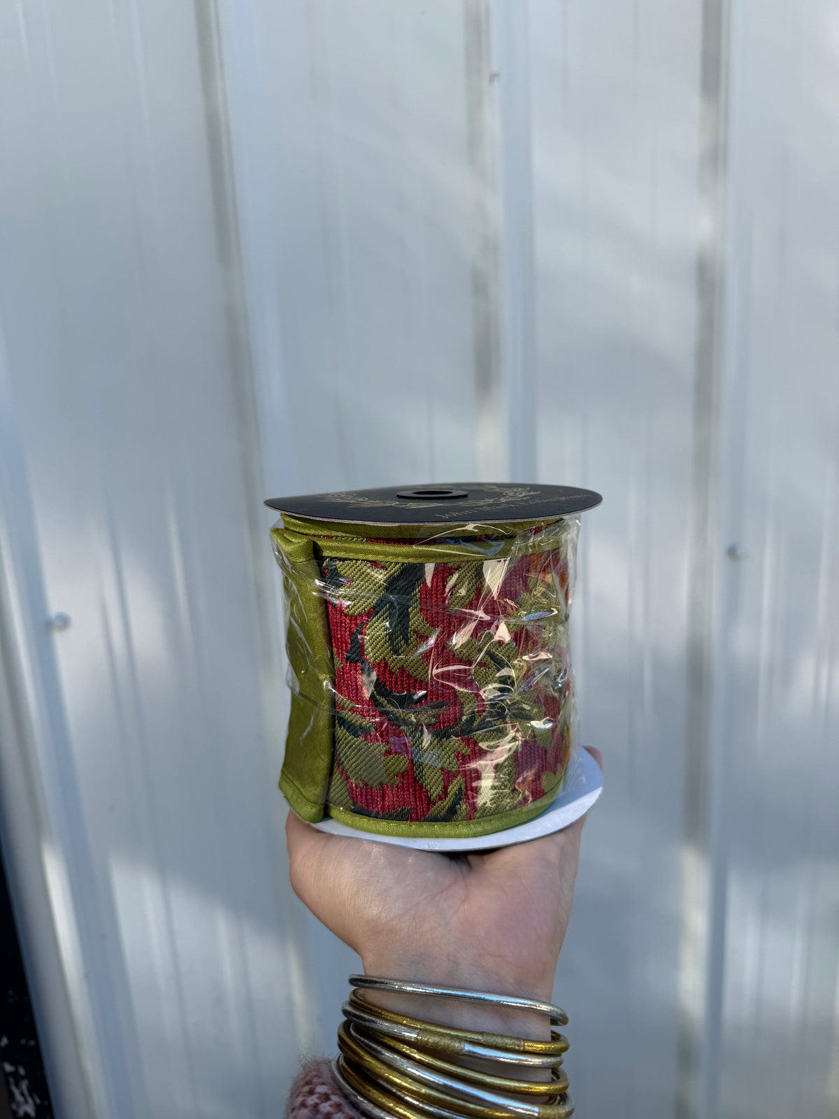 Chartreuse & Christmas Red JME Wired Ribbon 4”