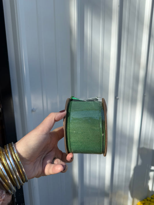 Kelly Green 2.5” Wired Ribbon